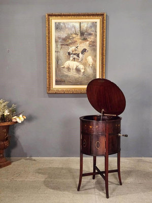 英國 細膩桃花心木 古典鑲嵌 古董 留聲機 可當展示桌  ss0763【卡卡頌  歐洲古董】✬