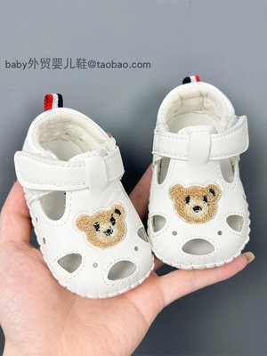 夏季嬰幼兒卡通涼鞋0-1歲寶寶56-78九個月軟底學步鞋透氣鏤空涼鞋.