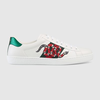 GUCCI Ace embroidered sneaker 珊瑚蛇 小白鞋