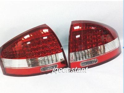 全新奧迪 AUDI A6 99-01年 紅白 LED尾燈 台灣製 一台分