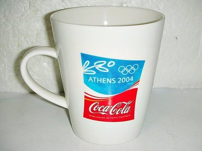 L.(企業寶寶玩偶娃娃)少見2004年雅典奧運會可口可樂(Coca Cola)-棒球造型馬克杯限量發行!