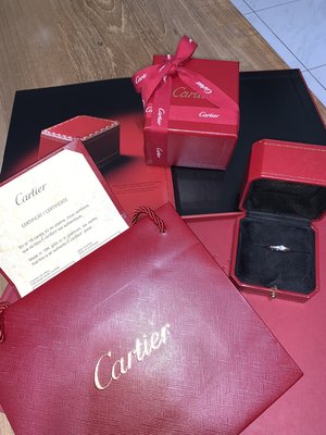 名品特搜站~100% New Cartier 25CT鑽戒，附全配+原廠證書!!!
