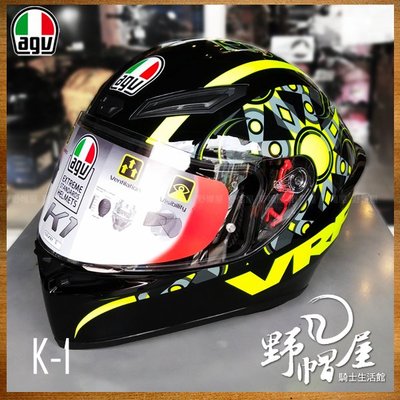 三重《野帽屋》義大利 AGV K-1 全罩 安全帽 亞洲版 日規 K1 新款。Rossi VR46 Flavum 46