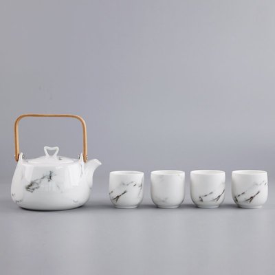 現貨 日式大理石紋g下午茶具陶瓷咖啡杯具套裝創冷花茶意水壺茶壺含托~特賣
