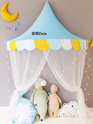 新品兒童床上帳篷讀書角玩具房裝飾布置室內女孩壁掛半月公主屋娃娃家
