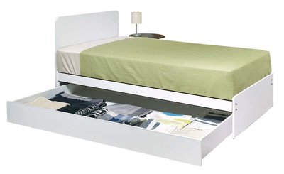 【萊夫家居】HJS-408-8B：系統3.5尺子母床-白色【台中家具】兒童床 單人床 低甲醛E1系統板 台灣製造