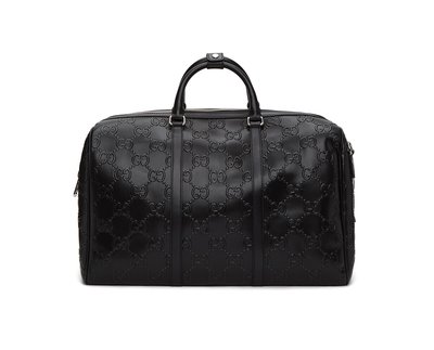 [全新真品代購] GUCCI GG 黑色壓紋皮革 側背包 / 旅行包