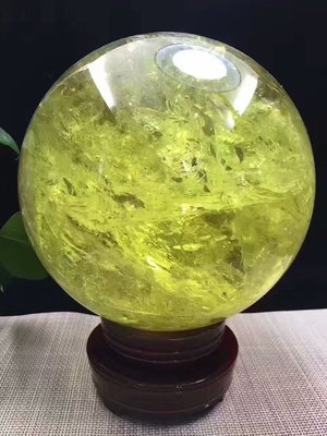 幸運星天然水晶  天然巴西黃水晶球19.1cm 紫晶綠千層幽靈招財改變磁場風水物件彼得石拉長石海藍寶