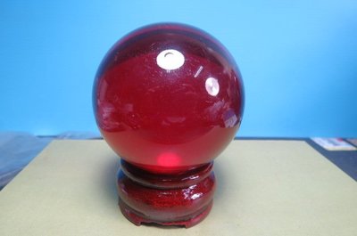 【競礦網】天然火山琉璃球(紅曜石)60mm(贈座)(親民價、便宜賣、限量5組)原價300元