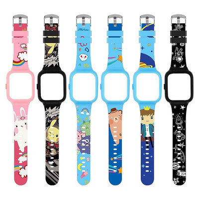 小米米兔3C手錶錶帶米兔2代3代手錶卡通個性印花潮牌替換帶送貼膜