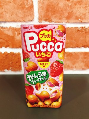 日本餅乾 夾心餅 貝殼餅 日系零食 meiji明治 Pucca草莓巧克力餅