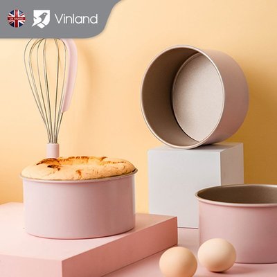 現貨熱銷-英國vinland蛋糕模具6/8寸戚風活底不粘家用烤箱圓形胚子烘焙工具