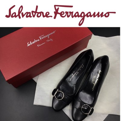 【皮老闆】近全新真品 義大利精品 Salvatore Ferragamo 高跟鞋 粗跟 3