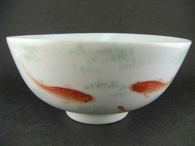 清朝雍正元官窯 粉彩紅釉白瓷碗