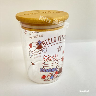 [Kitty 旅遊趣] Hello Kitty 圓形玻璃罐 凱蒂貓 糖果罐 餅乾罐 美樂蒂 雙子星 三麗鷗家族