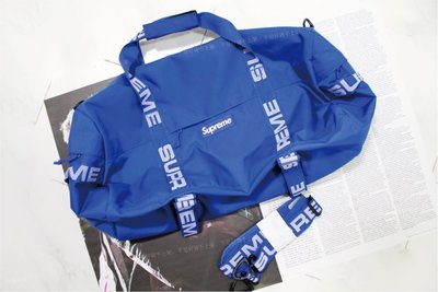 全新現貨 Supreme Duffle Bag ss18 Royal 旅行 健身 中袋 現貨 (wtaps)
