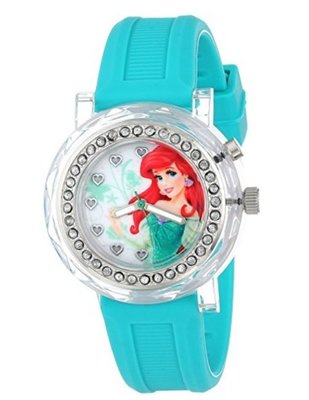 預購 美國 Disney Ariel 小美人魚熱賣款 可愛兒童手錶 石英錶 指針學習錶 橡膠錶帶 生日禮