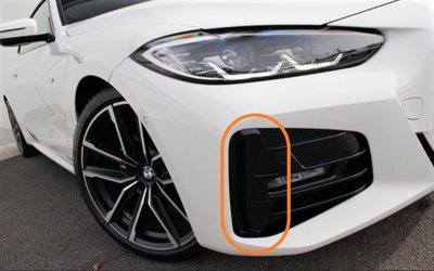 【歐德精品】德國原廠BMW G22 G23 高黑光氣壩側通風板 黑光澤下獠牙通風格柵 進氣格柵飾板 高光黑進氣飾板