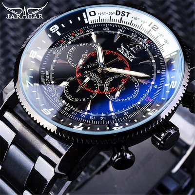 現貨男士手錶腕錶新品熱賣 jaragar 機械手錶 男款時尚休閑六針鋼帶全自動機械手錶