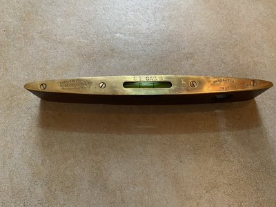 英國進口Made in England 古董 黃銅木製 船型 水平儀/測量儀 type2