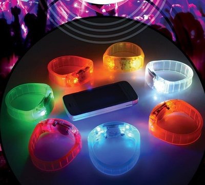 聲控LED手環 隨著音樂閃爍 酒吧夜店演唱會必備LED聲控發光手環發光手鐲音樂手環