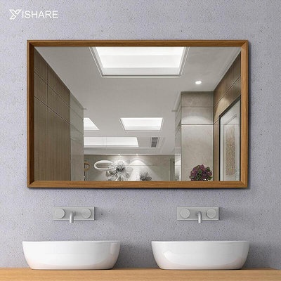 【現貨】Yishare 簡約浴室鏡壁掛衛生間鏡子洗手間臺盆鏡衛浴裝飾鏡廁所鏡