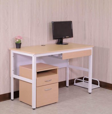 寬120環保防潑水附抽屜穩重型工作桌(送公文櫃免組裝)電腦桌 書桌 辦公桌 型號DE1206-DR