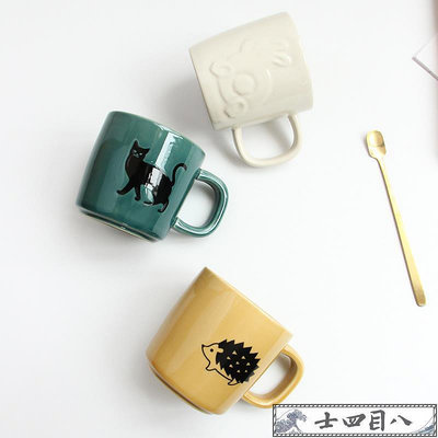 可開發票【創意杯具】 歐式可愛動物陶瓷馬克杯創意有趣貓咪刺猬咖啡杯牛奶杯子