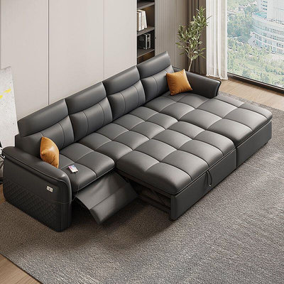 智能電動沙發床一體兩用多功能頭等艙沙發可抽拉簡約大小