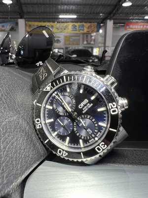 ORIS 豪利時 時間之海系列 放射藍面 45mm 計時碼錶 二手