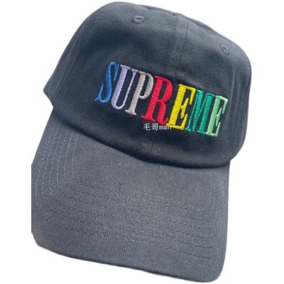 【熱賣精選】Supreme 20FW Multi Color Logo彩虹刺繡 彎檐帽男女情侶棒球帽子