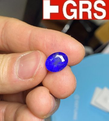 【台北周先生】天然無燒錫蘭皇家藍藍寶石 6.72克拉 巨大 Vivid blue皇家藍 錫蘭產 無燒 送GRS證