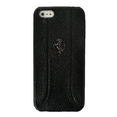 平廣 Ferrari 法拉利 iPhone iPhone5 iPhone5S 5 S 真皮背蓋外殼 黑色 手機 背蓋 殼