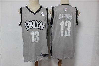 詹姆士·哈登(James Harden) NBA布魯克林籃網隊 熱轉印款式 球衣 灰色 13號