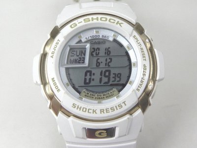 運動錶 [CASIO G-7700LV] 卡西歐G-SHOCK男士手錶G-7700LV白色/金色海外模式/