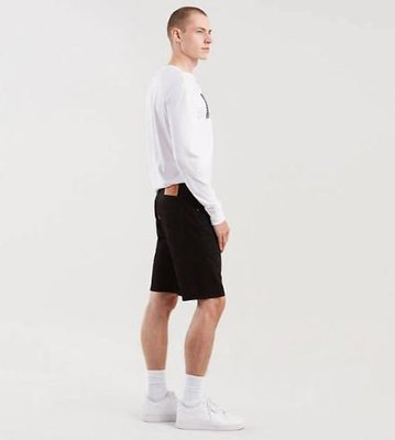 【29-44腰優惠】美國Levi s 501 Shorts Listless 黑色彈性經典直筒 五分牛仔短褲 單寧短褲
