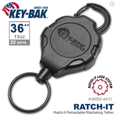 【IUHT】KEY-BAK Ratch-It 鎖定系列 36” 超級負重伸縮鑰匙圈(附扣環)#0KR2-4A11