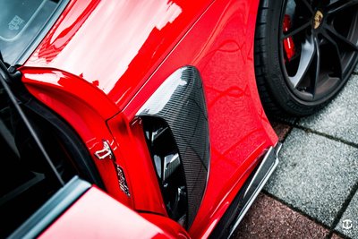 TWL台灣碳纖 全新PORSCHE保時捷 718 Cayman Boxster 高品質 頂級 碳纖維 卡夢 側蓋 進氣罩