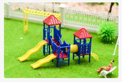 【微景小舖】建築模型材料 DIY沙盤 景觀 室外戶型公園滑梯 娛樂 兒童樂園套裝模型 溜滑涕 兒童遊樂設施
