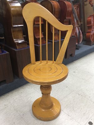 皇家二手樂器～中古藝音豎琴造型原木座椅