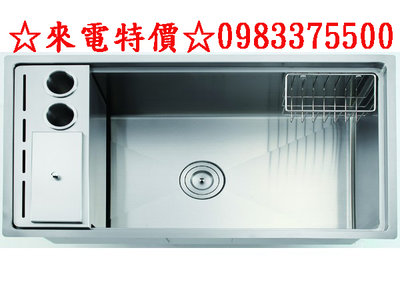 0983375500 台灣Lofn Rindr KSSX-8500R-A 2D不鏽鋼手工槽 防汗靜音 附置物籃掛籃餐具桶