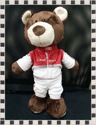 ╭°⊙瑞比⊙°╮現貨商品 Audi德國原廠精品 20CM Audi Sport泰迪熊娃娃 賽車熊