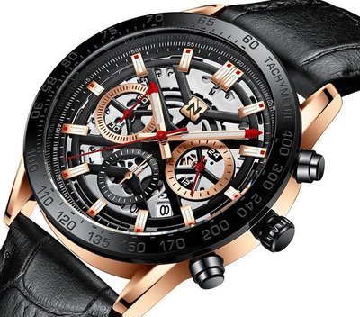 【潮裡潮氣】BEN NEVIS本尼維爆款鏤空石英手錶多功能三眼六針手錶男BN6012G
