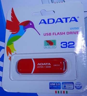 ...點子電腦-北投...全新◎威剛 ADATA UV150 紅色 32G隨身碟◎ USB 3.0，360元