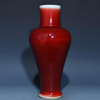 康熙郎窯紅觀音瓶，高34.5cm直徑15.5cm101827 瓷器 青花 粉彩【南小瓷】