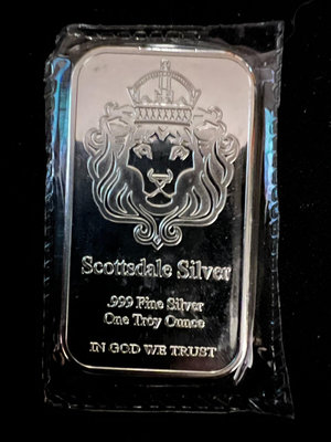 美國 Scottsdale 帝王雄獅 銀條 純銀1盎司31.