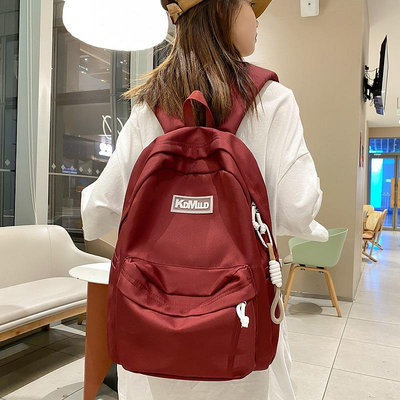 背包2024款韓版時尚大容量潮流雙肩包大學生簡約書包情侶可背