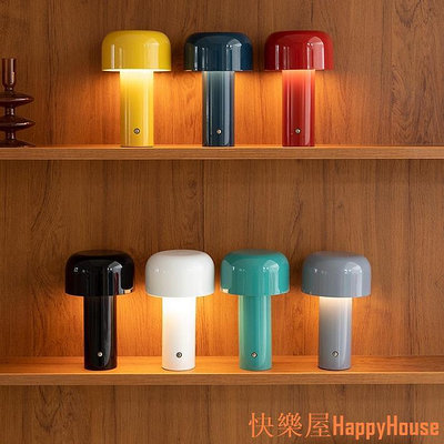 快樂屋Hapyy House創意蘑菇充電臺燈 蘑菇小檯燈 USB充電觸摸燈 酒吧餐廳裝飾氛圍燈 床頭書桌臥室氛圍小夜燈 小夜燈 夜燈 燈 LED檯燈