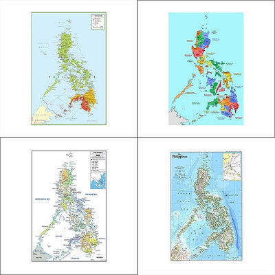 【臻上严选】5 尺寸菲律賓地圖管理菲律賓畫布繪畫圖片家居裝飾海報學校辦公用品的管理地圖