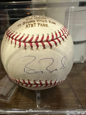 (記得小舖)MLB 舊金山巨人 傳奇球星 BB爺 Barry Bonds 715轟 親筆簽名球認證 超稀有富收藏性 台灣現貨如圖